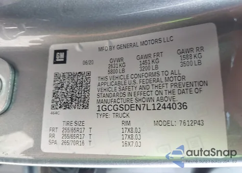 2020 Chevrolet Colorado 2Wd Short Box Z71 из США, поврежденный, VIN 1GCGSDEN7L1244036